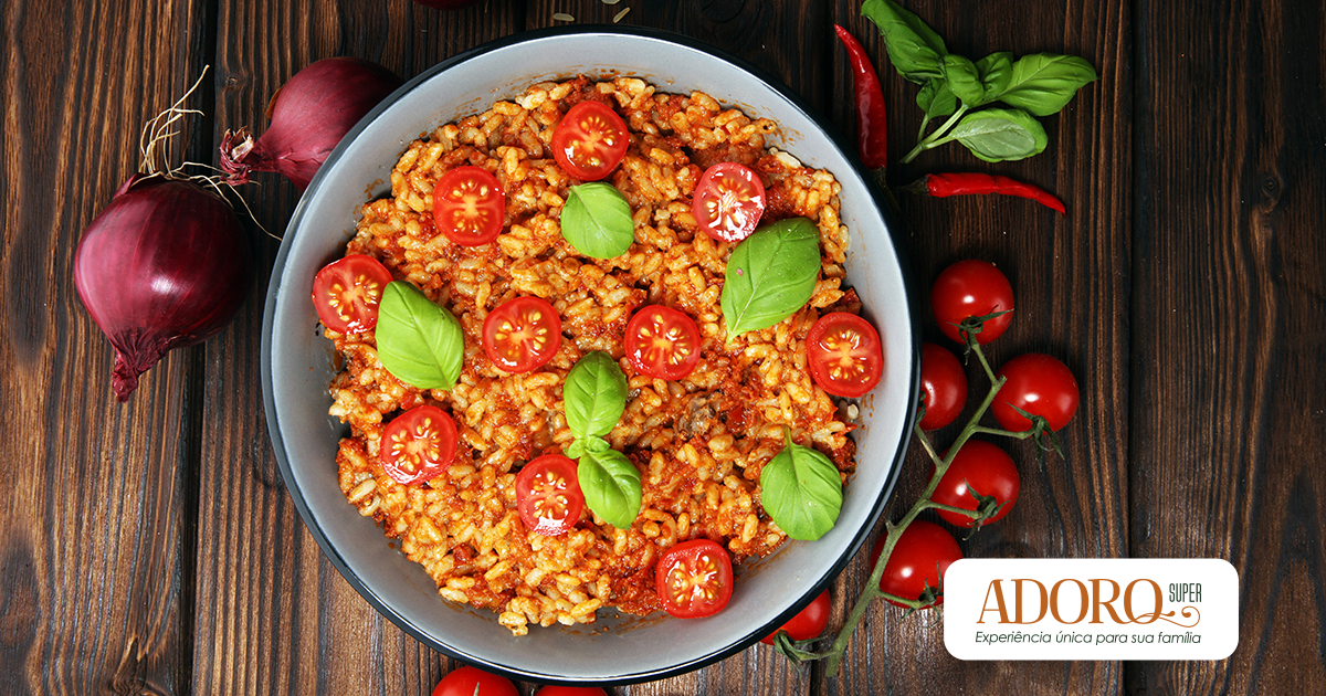 Risoto de tomate e queijo mussarela: aprenda a fazer