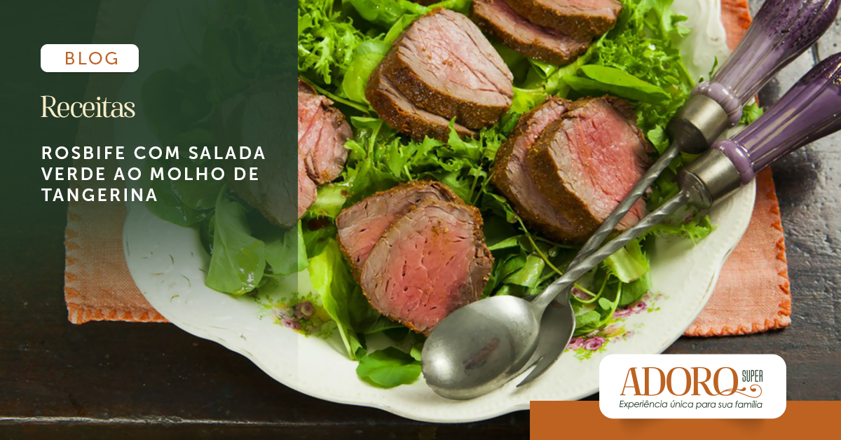 Rosbife com salada verde ao molho de tangerina